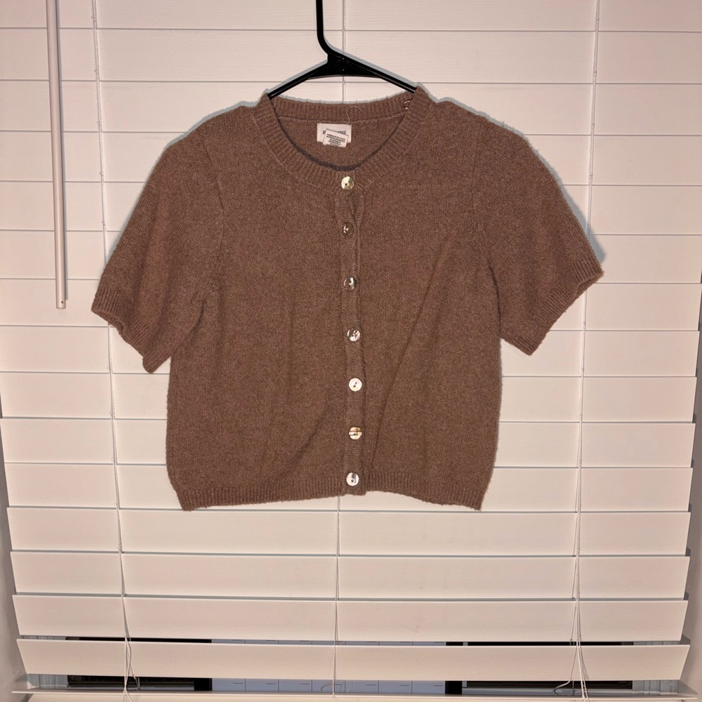 Song of Style Brown Short Sleeve Cardigan